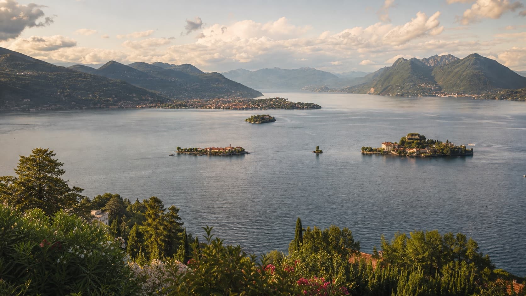 Lake Maggiore viewed from a historic villa terrace
